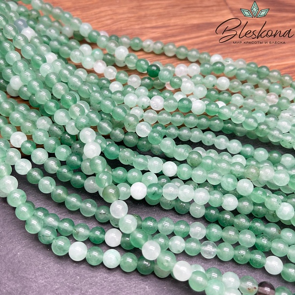  Кварц клубничный зеленый 6 мм