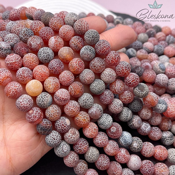 Агат Кракле темно-коричневый 10 мм