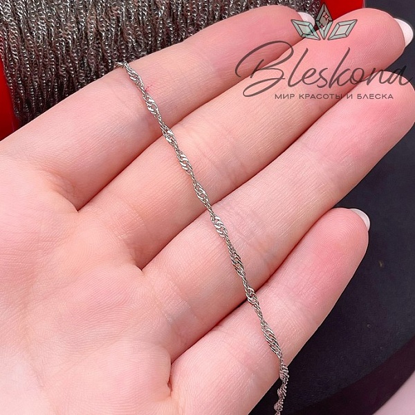 Цепь №27 цвет серебро 1,5*2,5 мм