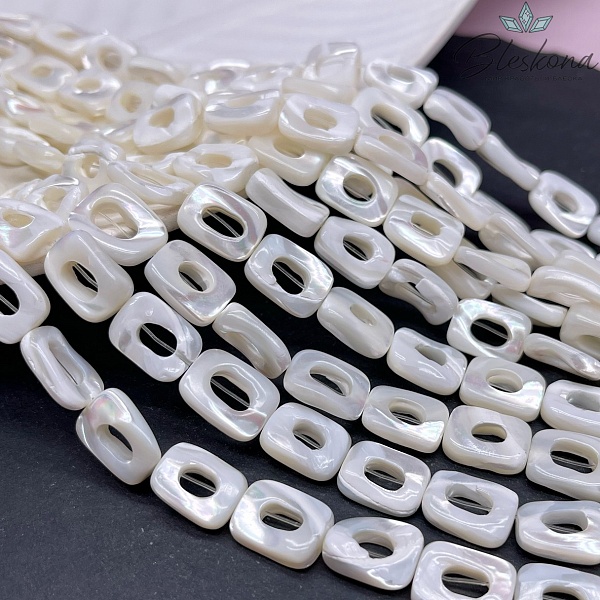 Перламутр белый прямоугольник фриформ 14*10 мм