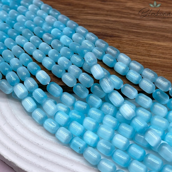 Селенит голубой (тонированный) бочата 9*6 мм 