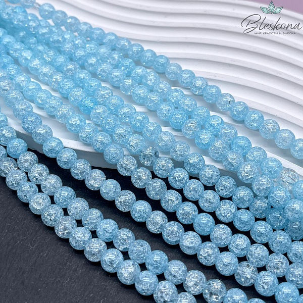 Кварц снежный светло-голубой (имитация) 8 мм