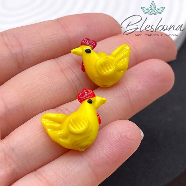 19*12 мм Бусина Петушок желтый