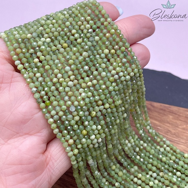 Нефрит Канадский алмазная огранка №3 2,5 мм