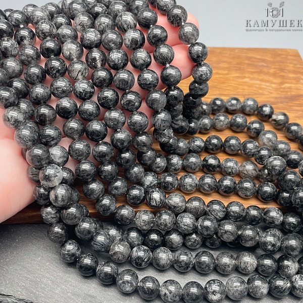 Кварц Рутиловый Турмалиновый №4 8 мм