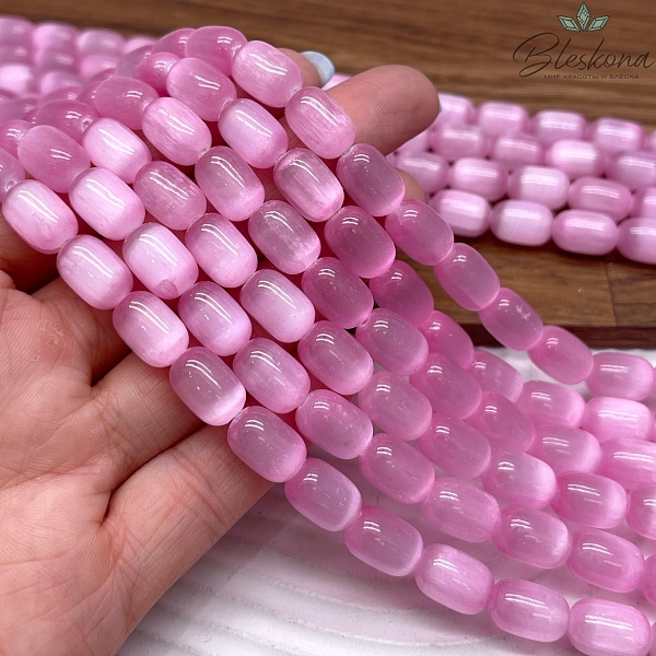 Селенит розовый (тонированный) бочата 12*8 мм 