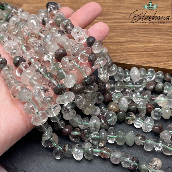 Агат Моховой галтовка (7-10)*(8-12) мм