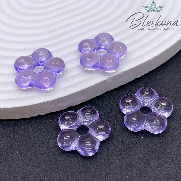 24 мм  Подвеска цветок фиолетовый