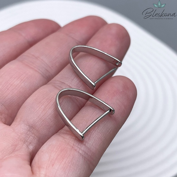 16,7*3 мм Цвет серебро, Бейл зажимной гладкий