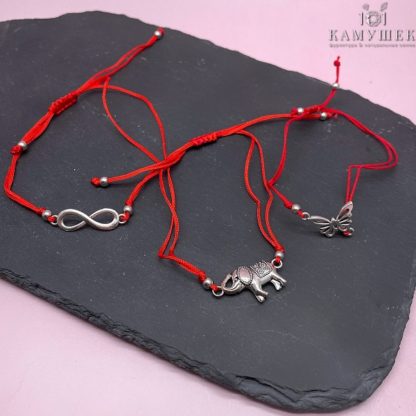 Браслет с красной нитью, 3 шт