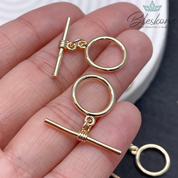 14*1,6 мм Цвет золото, Замок Тогл Круг тонкий