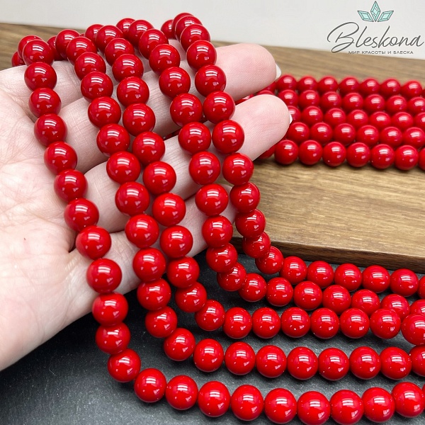 Жемчуг Майорка красная 8 мм