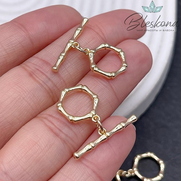 13 мм Цвет золото, Замок Тогл косточки