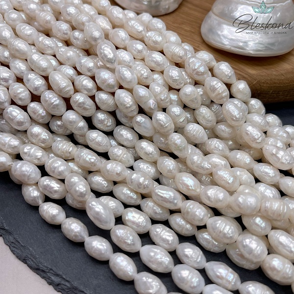 Жемчуг рис белый огранка 7,5 мм