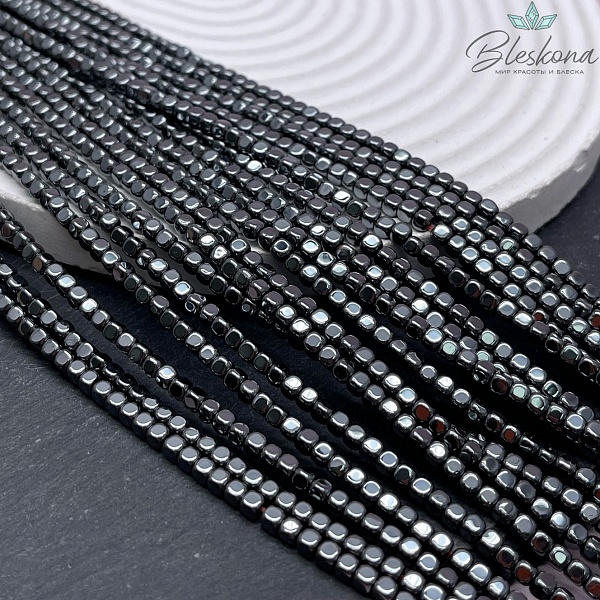 3мм Гематин имитация, куб округленные стороны