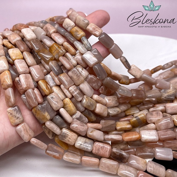 Солнечный камень прямоугольник 12*8 мм