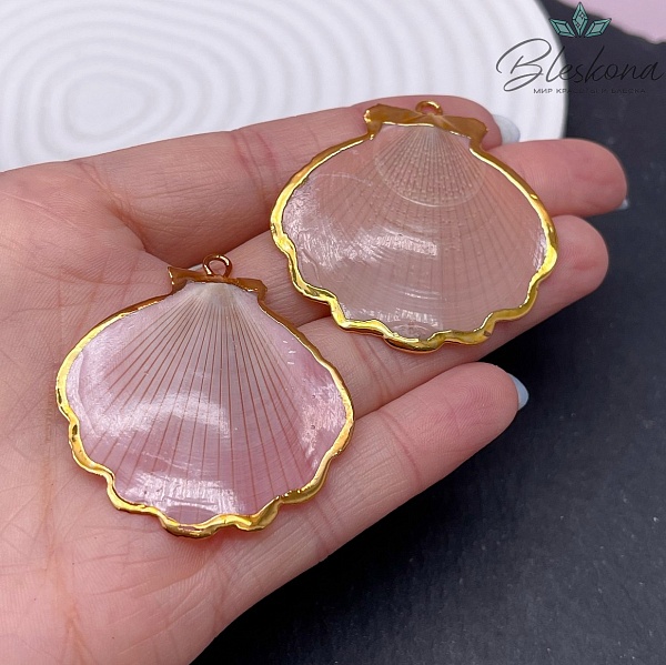 (40-42)*(39-40) мм, Цвет золото, Подвеска Тихоокеанский ситцевый гребешок  