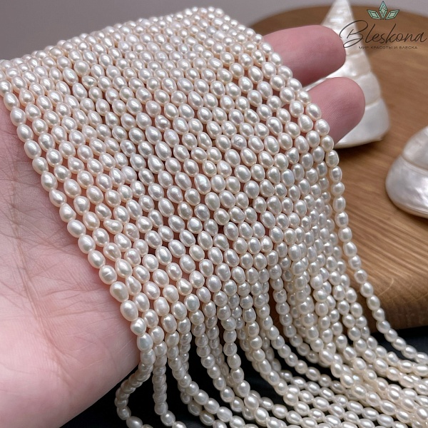 Жемчуг рис белый 3-3,2 мм