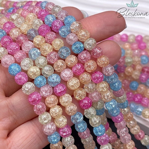 Кварц снежный микс (имитация) 6 мм
