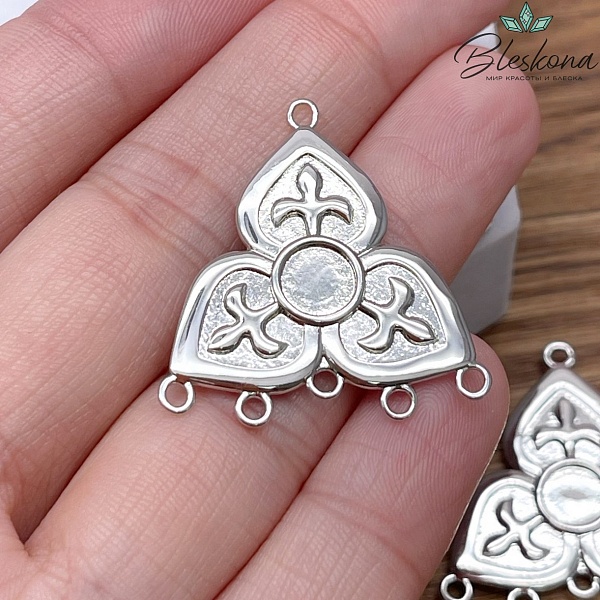 29,5*27,5 мм Цвет серебро, Коннектор Этно №22