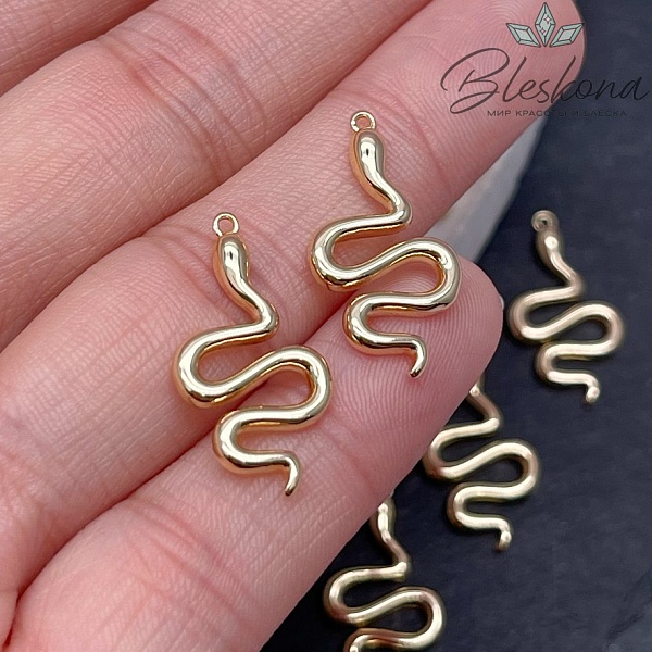 23*12 мм Цвет золото, Подвеска змея гладкая