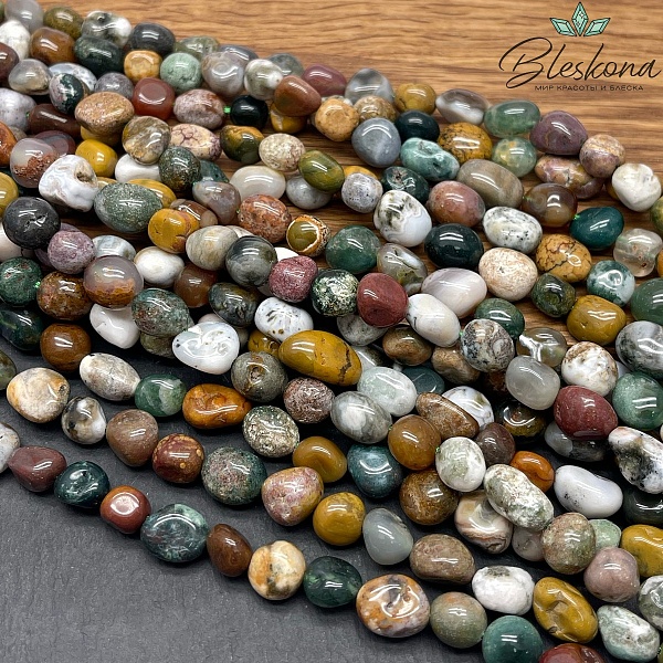 Агат индийский галтовка (8-12)*(8-9) мм