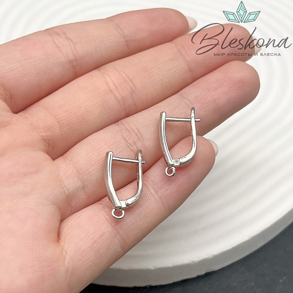 18*3,2мм Цвет серебро, Швензы без страз Люкс №24 