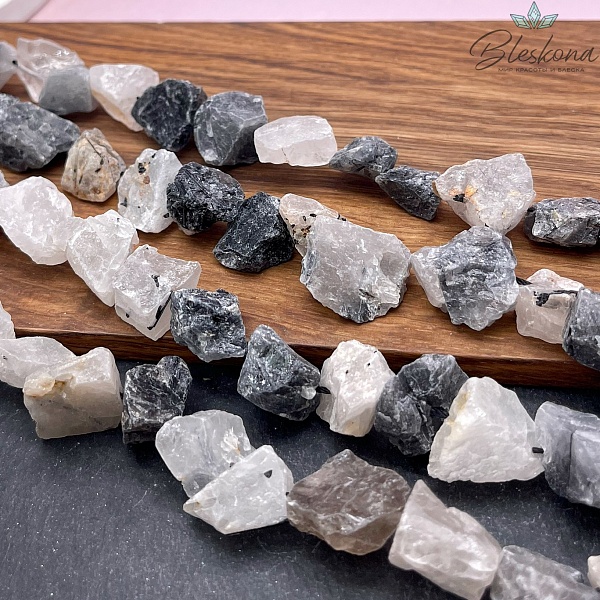 Кварц Рутиловый Турмалиновый куски (10-17)*(7-12) мм