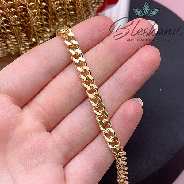 Цепь №90-1 цвет золото 6*7,3 мм