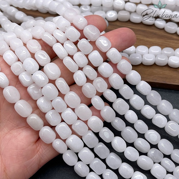 Кварц Белый прямоугольник фриформ 9*7 мм