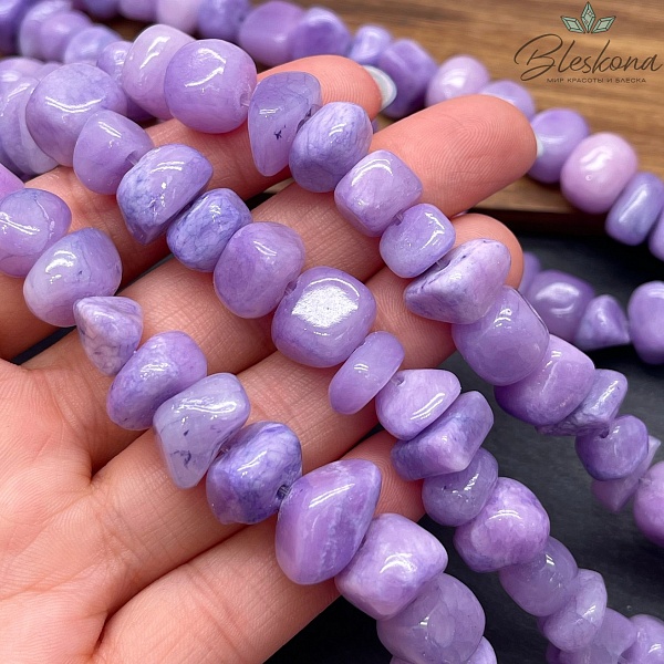 Оникс фриформ фиолетовый (6-10)*(10-15) мм