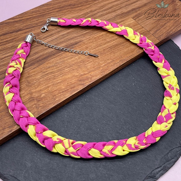 Шнурок косичка под кулон цвет микс №4, серебро 40 см