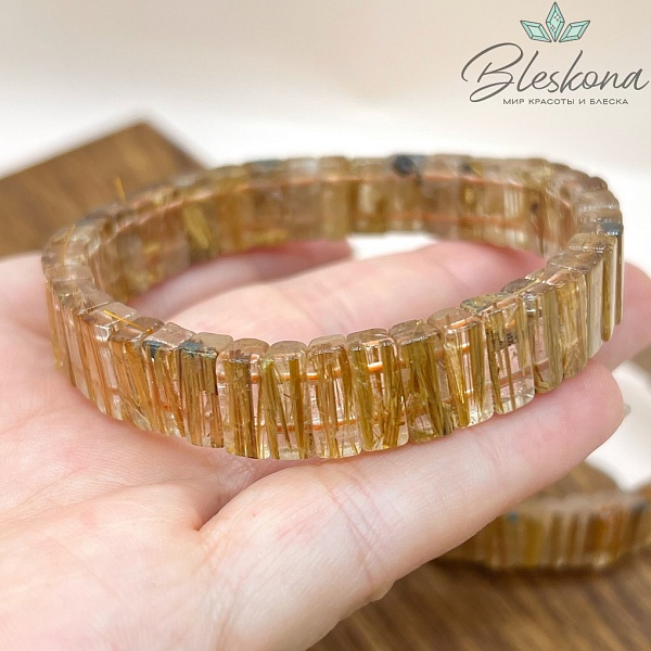  Кварц Рутиловый пластины 11*4 мм сет 18 см