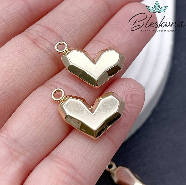 14*20,7мм Цвет золото, Подвеска сердце  