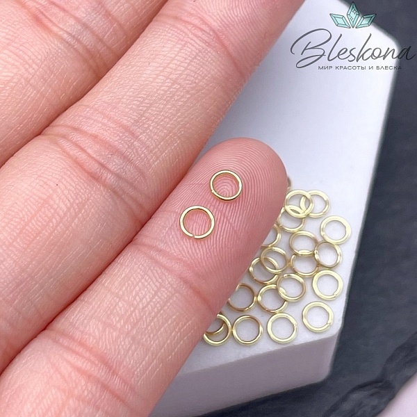 Колечки пакет 1 г цвет золото 4*0,6 мм 