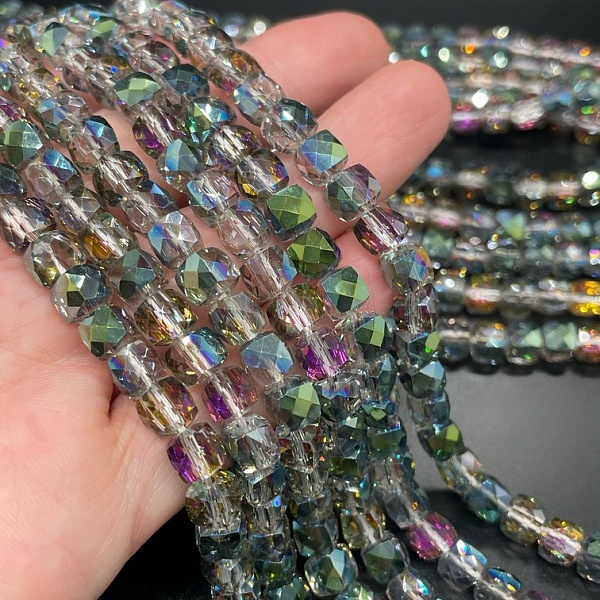 6.5 мм Стекло Lux, куб огранка, цвет хамелеон