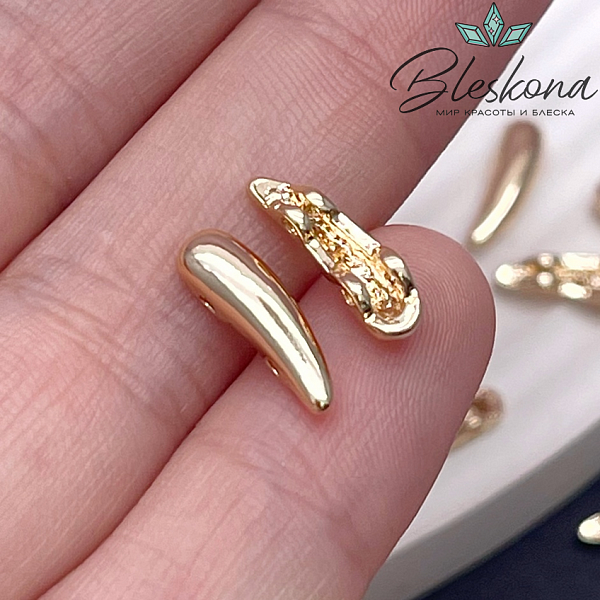 4*13,6 мм Цвет золото, Бусина-разделитель капля на 2 ряда