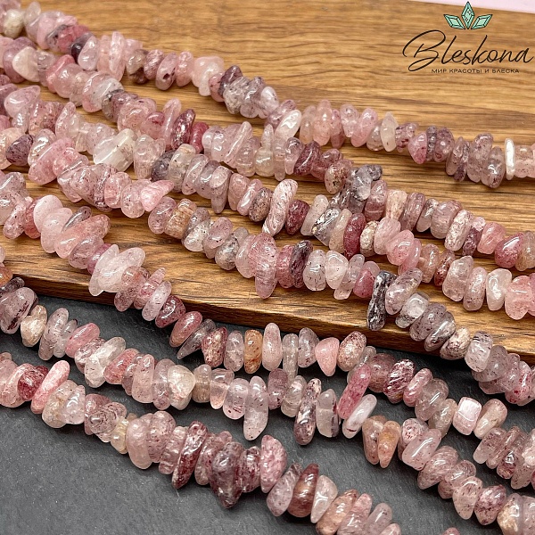 Кварц клубничный диски шлифованные (2-4)*(10-14) мм