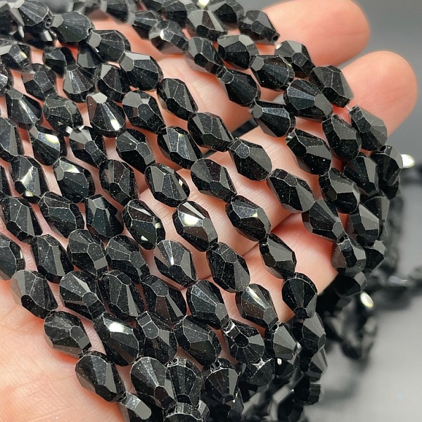 6*8 мм Стекло Lux, ракушка, цвет черный