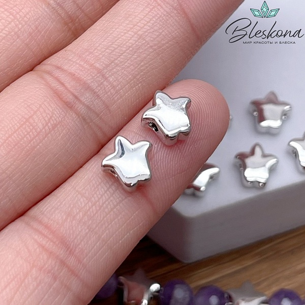 8*8 мм Цвет серебро, Бусина тюльпан Этно 