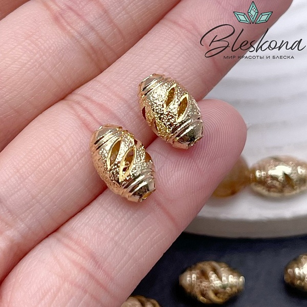 10*6 мм Цвет золото, Бусина овал