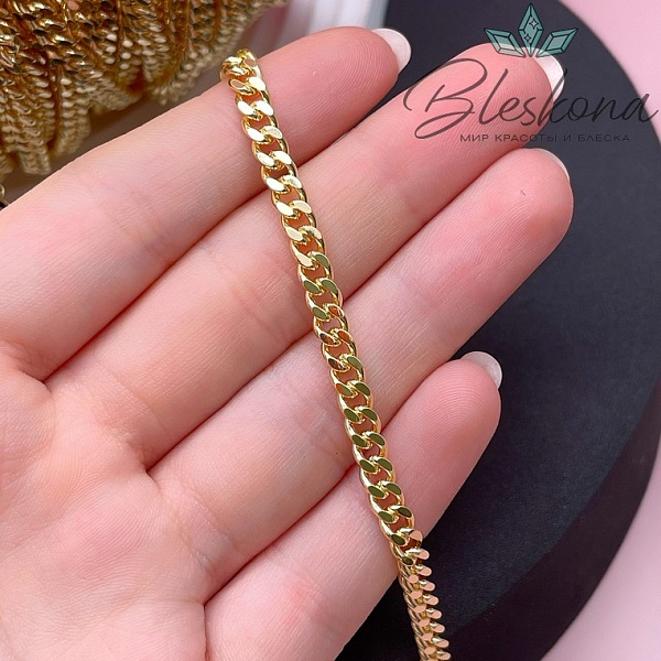Цепь №88-1 цвет золото 5.5*4.5 мм