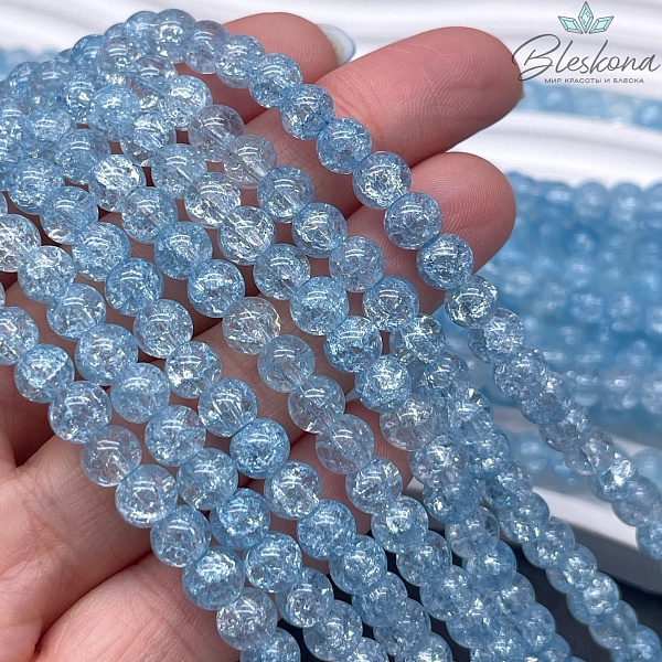 Кварц снежный голубой (имитация) 6 мм