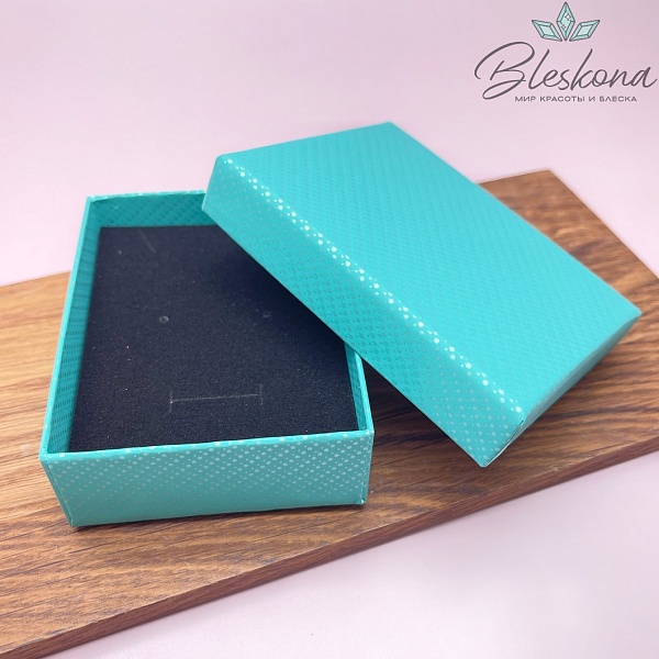 Коробка Бирюзовая точки черная подложка 9*7*3 см