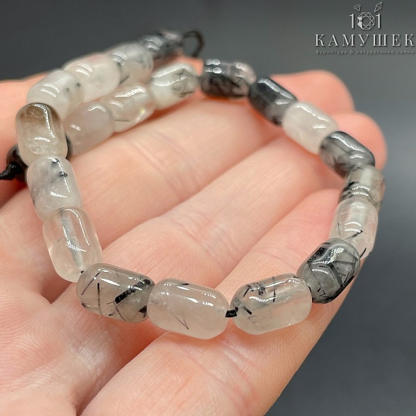 Кварц турмалиновый 6*9 мм сет 19 см