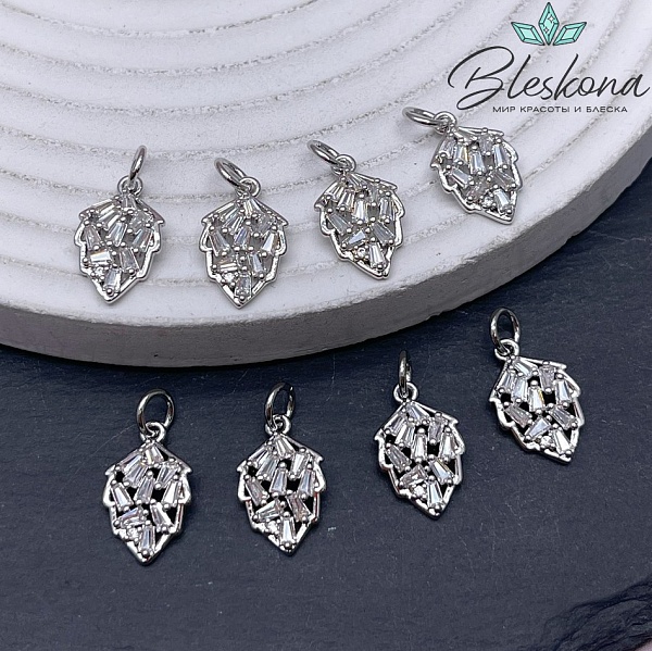 15*9 мм Цвет серебро, Подвеска листик