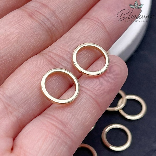 12 мм Цвет золото, Подвеска кольцо уп. 5 шт