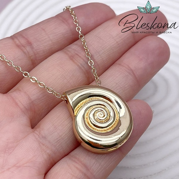 25*22 мм Цвет золото, Подвеска ракушка улитка