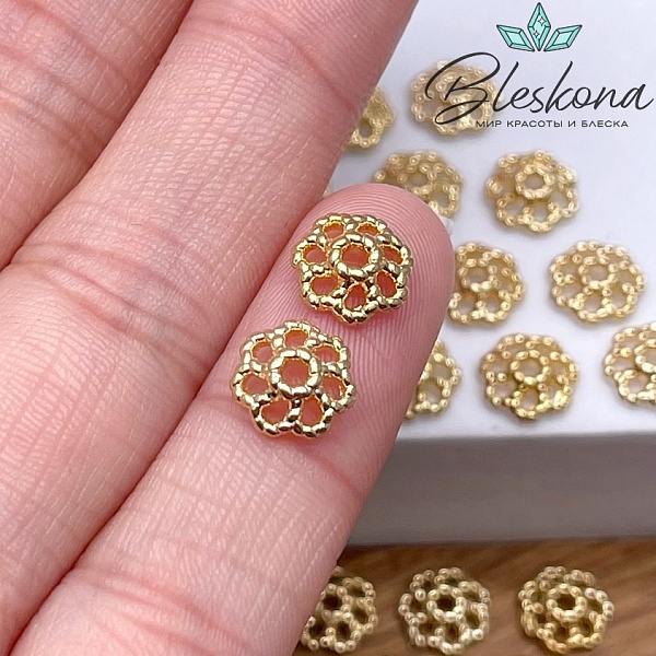 8*2,6 мм Цвет золото, Шапочка цветок