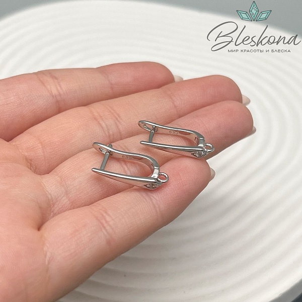 19 мм, Цвет серебро, Швензы с цирконом